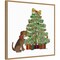 Christmas Dogs Bone Tree by Fab Funky 22-in. W x 22-in. H. Canvas Wall Art Print Framed in Natural